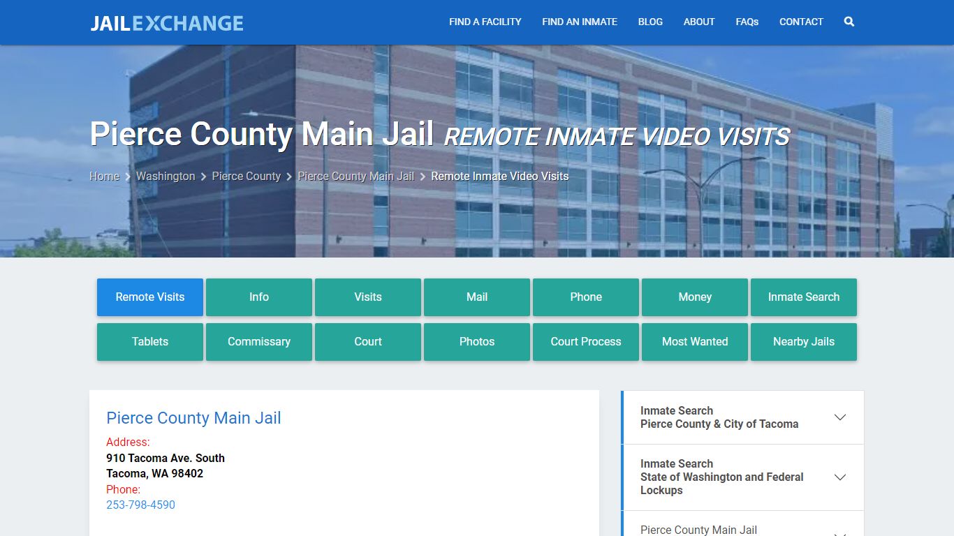 Video Visitation - Pierce County Main Jail, WA - Jail Exchange